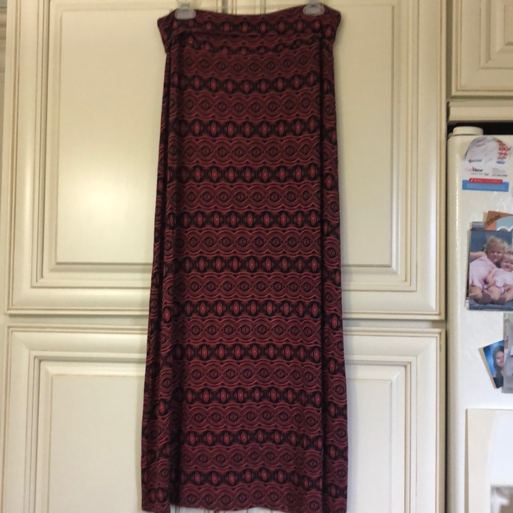 Patterned Orange/Red and and Black Women's Skirt